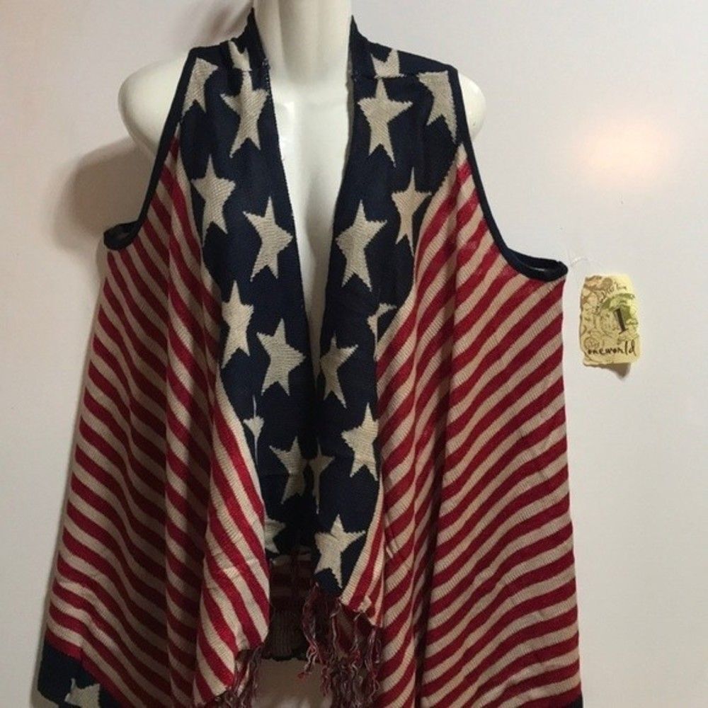 One World Americana Sweater Vest - NWT 2X